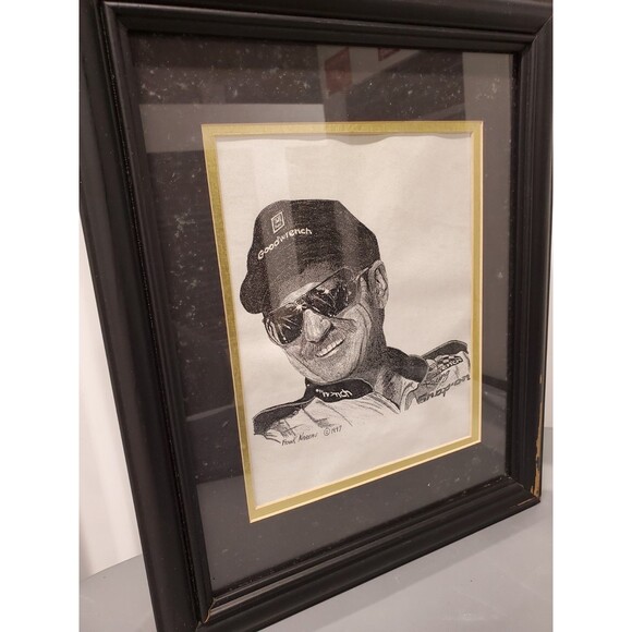 Funk Narrow Art Sketch Drawing Framed Print Of Dale Earnhardt Sr 1997 - 0229 - Picture 5 of 9